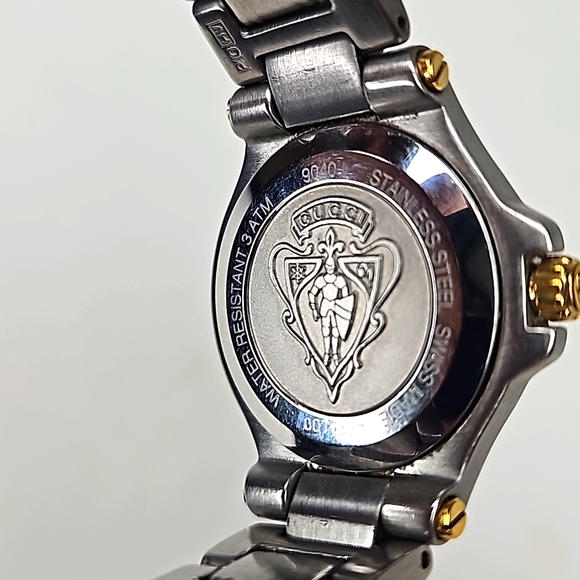 Authentic Gucci Watch 9040L Ladies Dial Quartz Two-Tone Link Date Watch - Picture 11 of 13